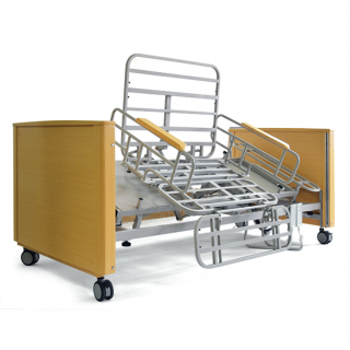 Electric Bed - Reclining Armchair with Swivel Armrest, Wooden Fronts and Wheels V-ROTATE 10-2-187
