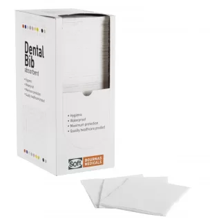 Dental wipes 2ply paper + 1ply plastic