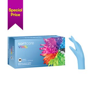 Soft Care Vivid Nitrile Gloves - Blue