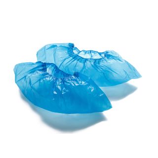 PE disposable shoe covers blue