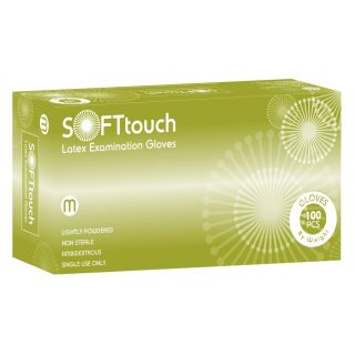 Γάντια Latex Soft Care ΝΑΤURAL με πούδρα - λευκά - 
