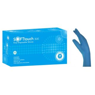 Soft Touch Γάντια Βινυλίου - Μπλε με πούδρα