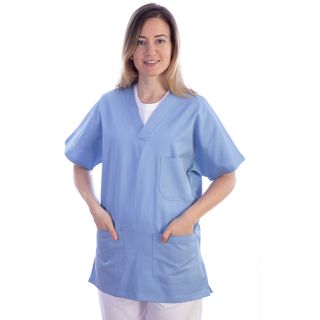 JACKET - cotton/polyester - unisex L light blue