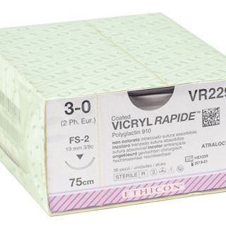 Ethicon Vicryl Ταχεία απορροφήσιμα ράμματα - Βελτίνη 3/0 Βελόνι 19 mm - πλέξιμο