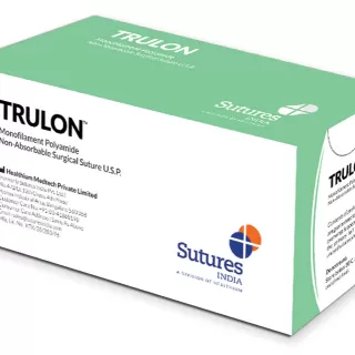 TRULON NON ABSORB. SUTURE gauge 3/0 circle 3/8 needle 25 mm - 45 cm - blue