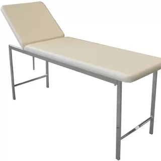 CLASSIC EXAMINATION COUCH - chromed - beige