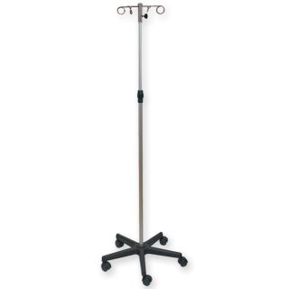 I.V.STAND ON 5 WHEELS TROLLEY - 4 hooks